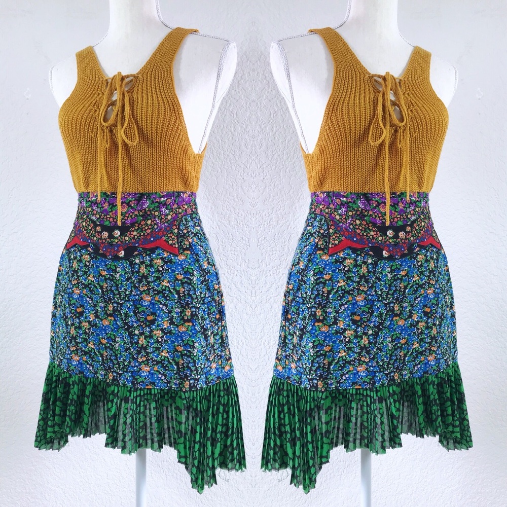 COACH FLORAL PATCHWORK MINI SKIRT 0 - Picture 2 of 8